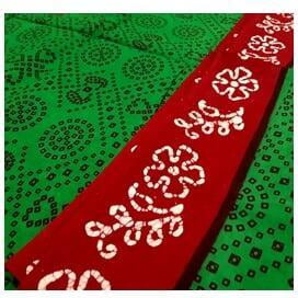 green sungudi saree with red border