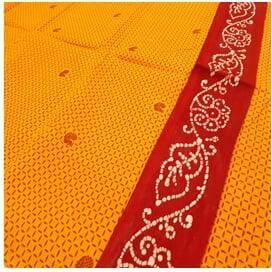 sungudi saree orange with red border